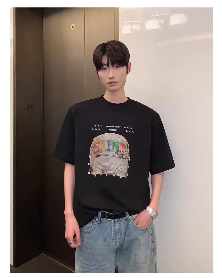 Cui Washed Graphic Print T-Shirt-korean-fashion-T-Shirt-Cui's Closet-OH Garments
