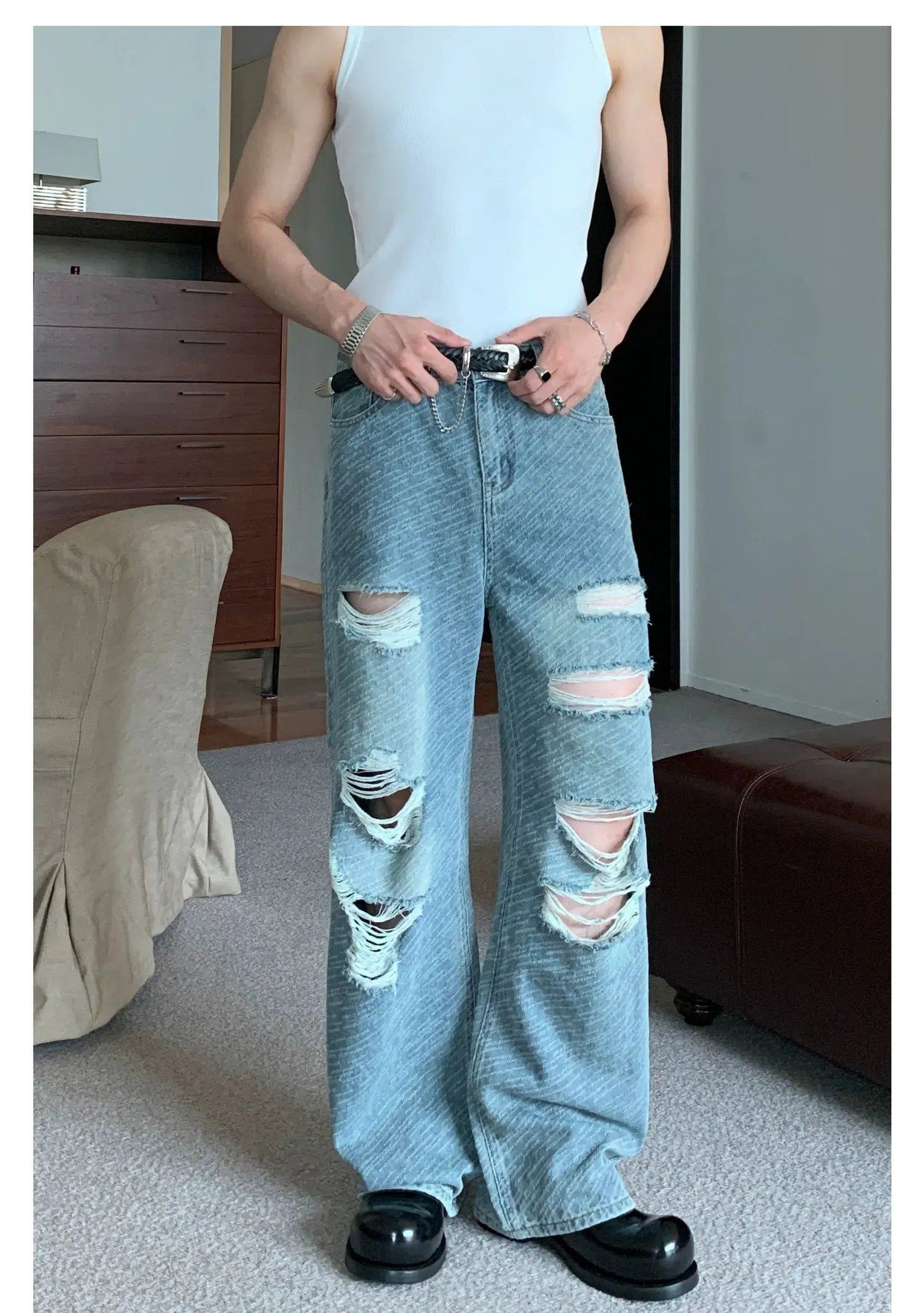 Cui Wide Straight Ripped Jeans-korean-fashion-Jeans-Cui's Closet-OH Garments