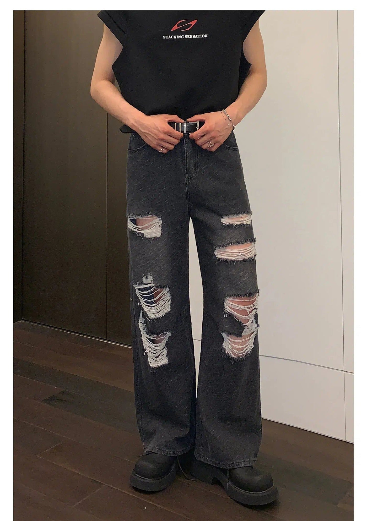 Cui Wide Straight Ripped Jeans-korean-fashion-Jeans-Cui's Closet-OH Garments