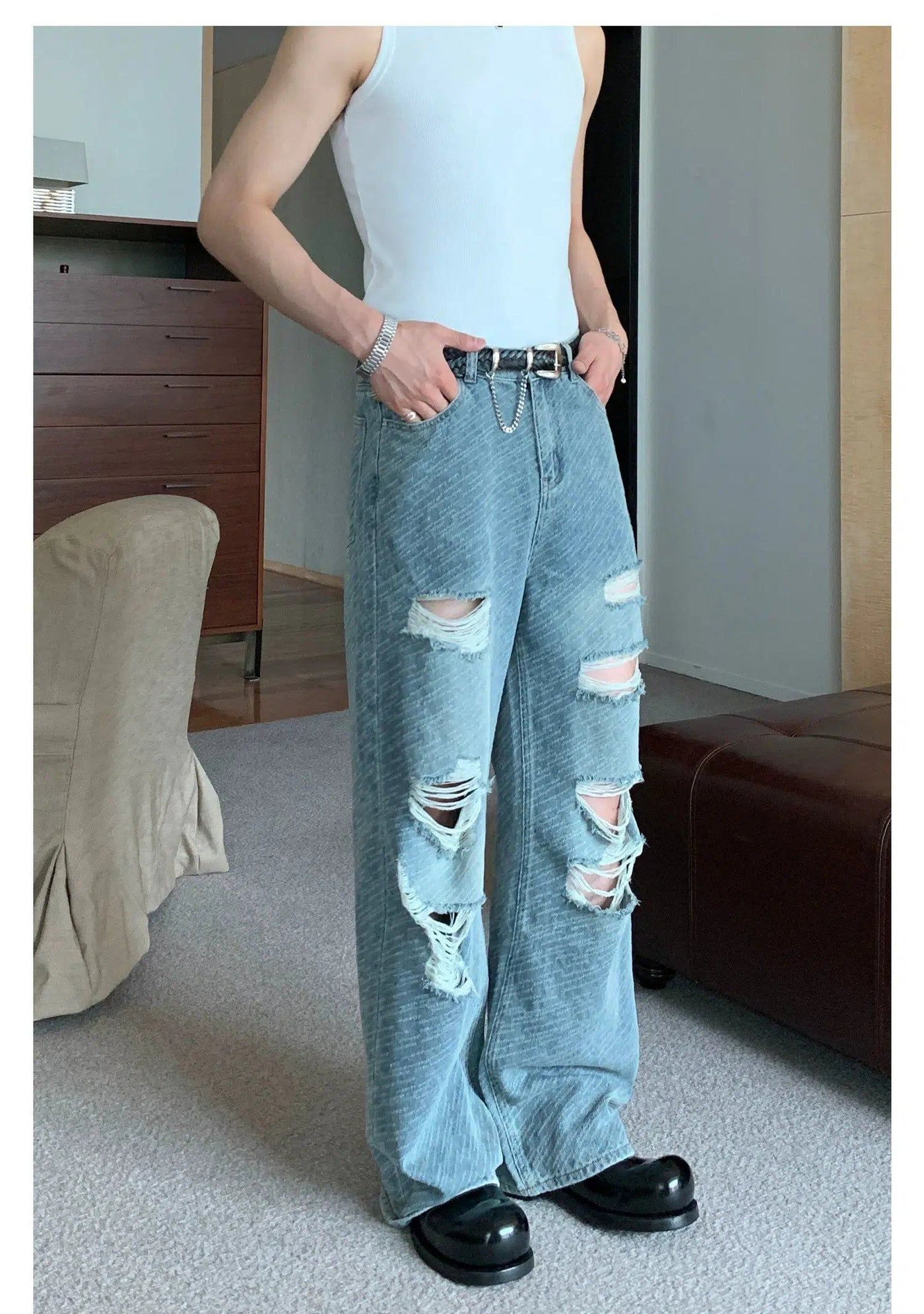 Cui Wide Straight Ripped Jeans-korean-fashion-Jeans-Cui's Closet-OH Garments