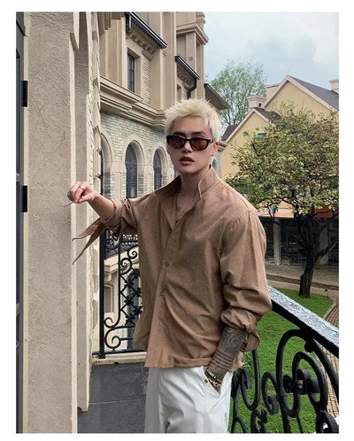 Cui Wrist Strap Buttoned Shirt-korean-fashion-Shirt-Cui's Closet-OH Garments