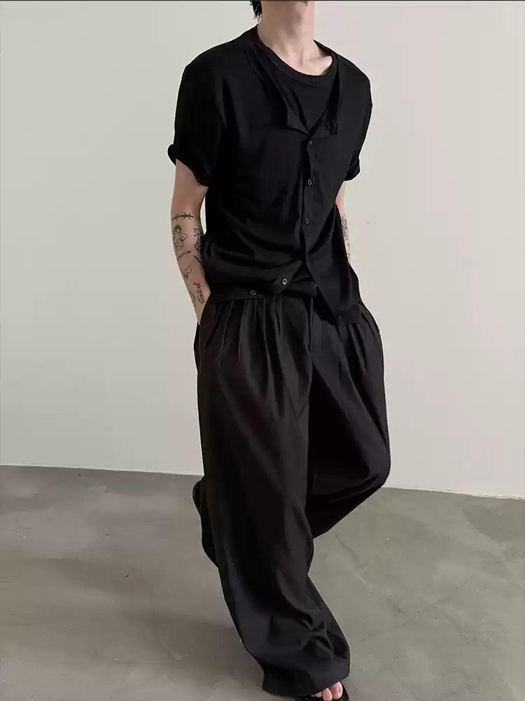 Gen Button-Down Layered T-Shirt-korean-fashion-T-Shirt-Gen's Closet-OH Garments