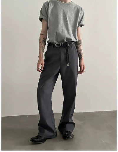 Gen Casual Clean Fit Flared Trousers-korean-fashion-Trousers-Gen's Closet-OH Garments