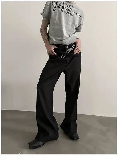 Gen Casual Clean Fit Flared Trousers-korean-fashion-Trousers-Gen's Closet-OH Garments