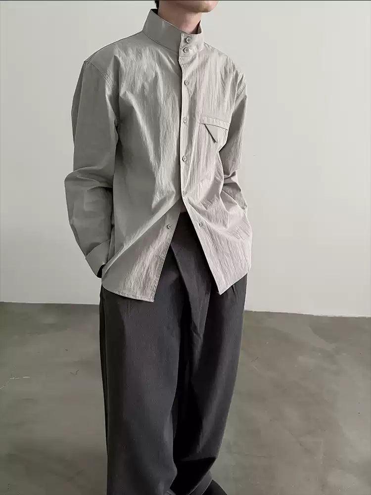 Gen Chic Stand Collar Shirt-korean-fashion-Shirt-Gen's Closet-OH Garments