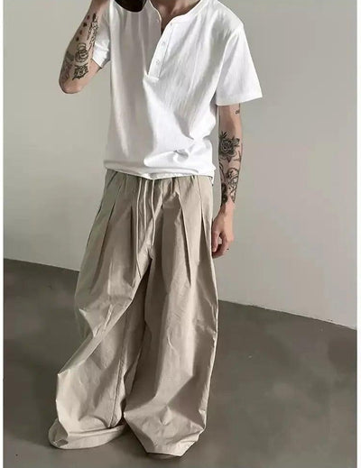 Gen Drawstring Pleated Loose Pants-korean-fashion-Pants-Gen's Closet-OH Garments