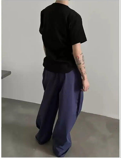 Gen Drawstring Pleated Loose Pants-korean-fashion-Pants-Gen's Closet-OH Garments