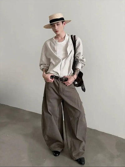 Gen Faded Wide Scimitar Cargo Pants-korean-fashion-Pants-Gen's Closet-OH Garments