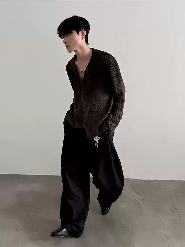 Gen Gradient Buttoned Knit Shirt-korean-fashion-Shirt-Gen's Closet-OH Garments