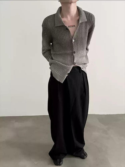 Gen Gradient Buttoned Knit Shirt-korean-fashion-Shirt-Gen's Closet-OH Garments