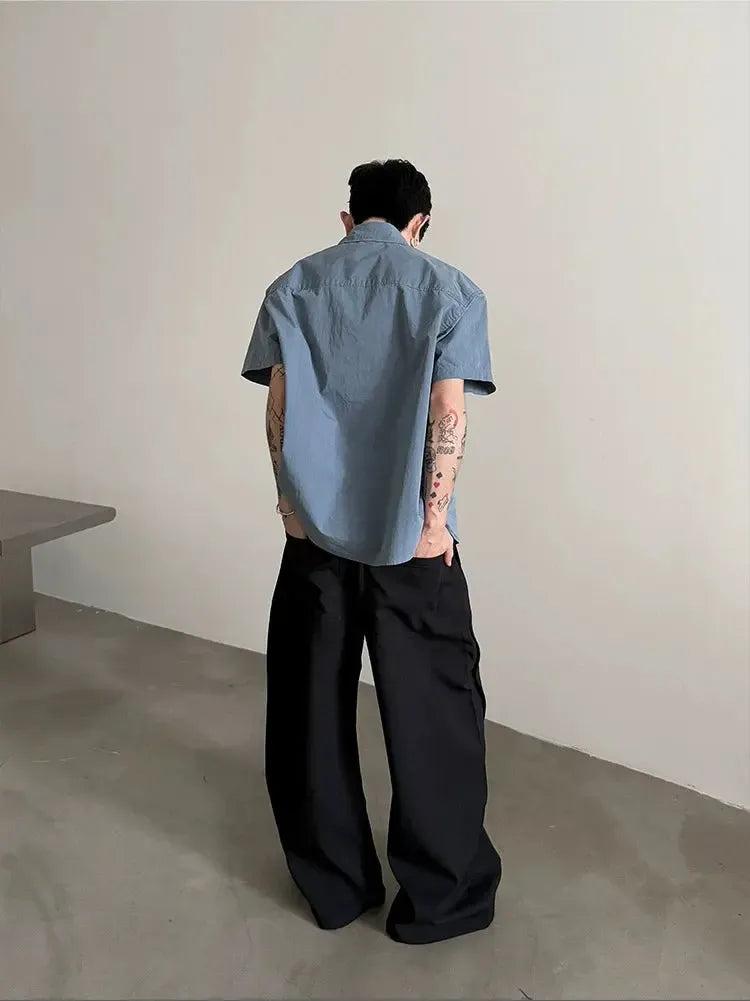 Gen Irregular Cut Scimitar Trousers-korean-fashion-Trousers-Gen's Closet-OH Garments
