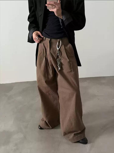 Gen Low Waist Pleated Pants-korean-fashion-Pants-Gen's Closet-OH Garments