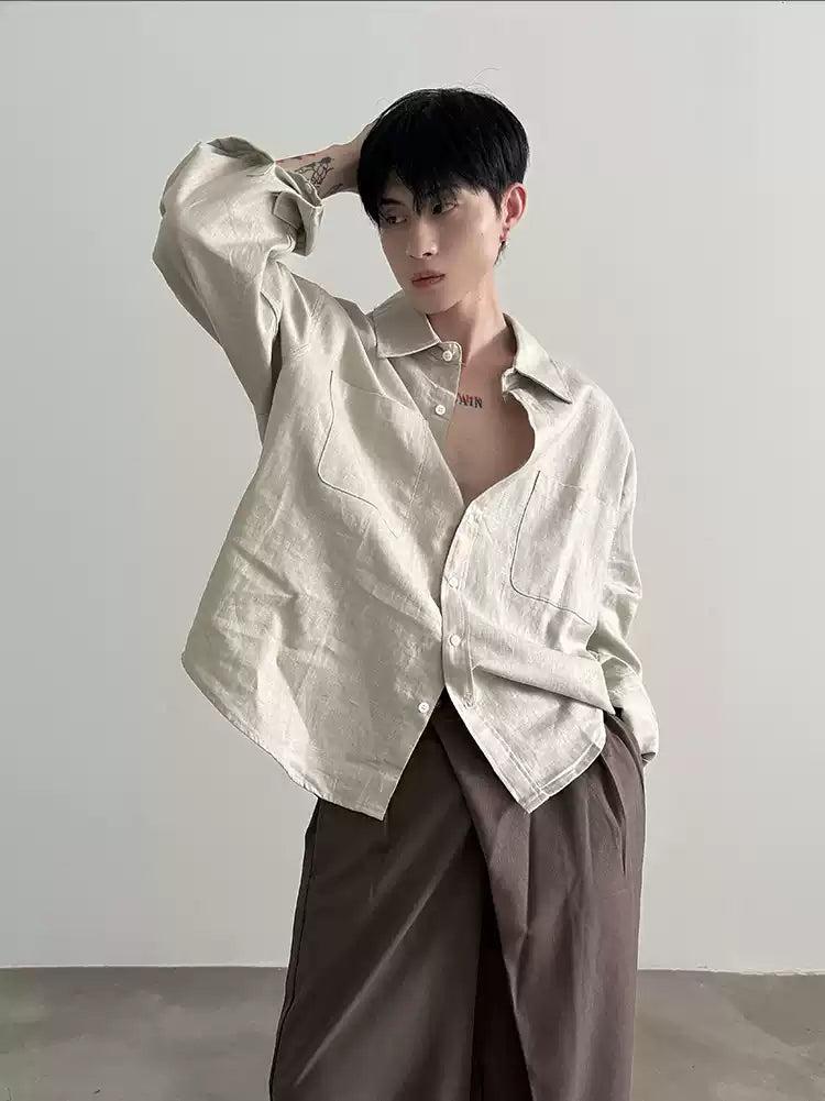 Gen Oversized Two-Pocket Shirt-korean-fashion-Shirt-Gen's Closet-OH Garments