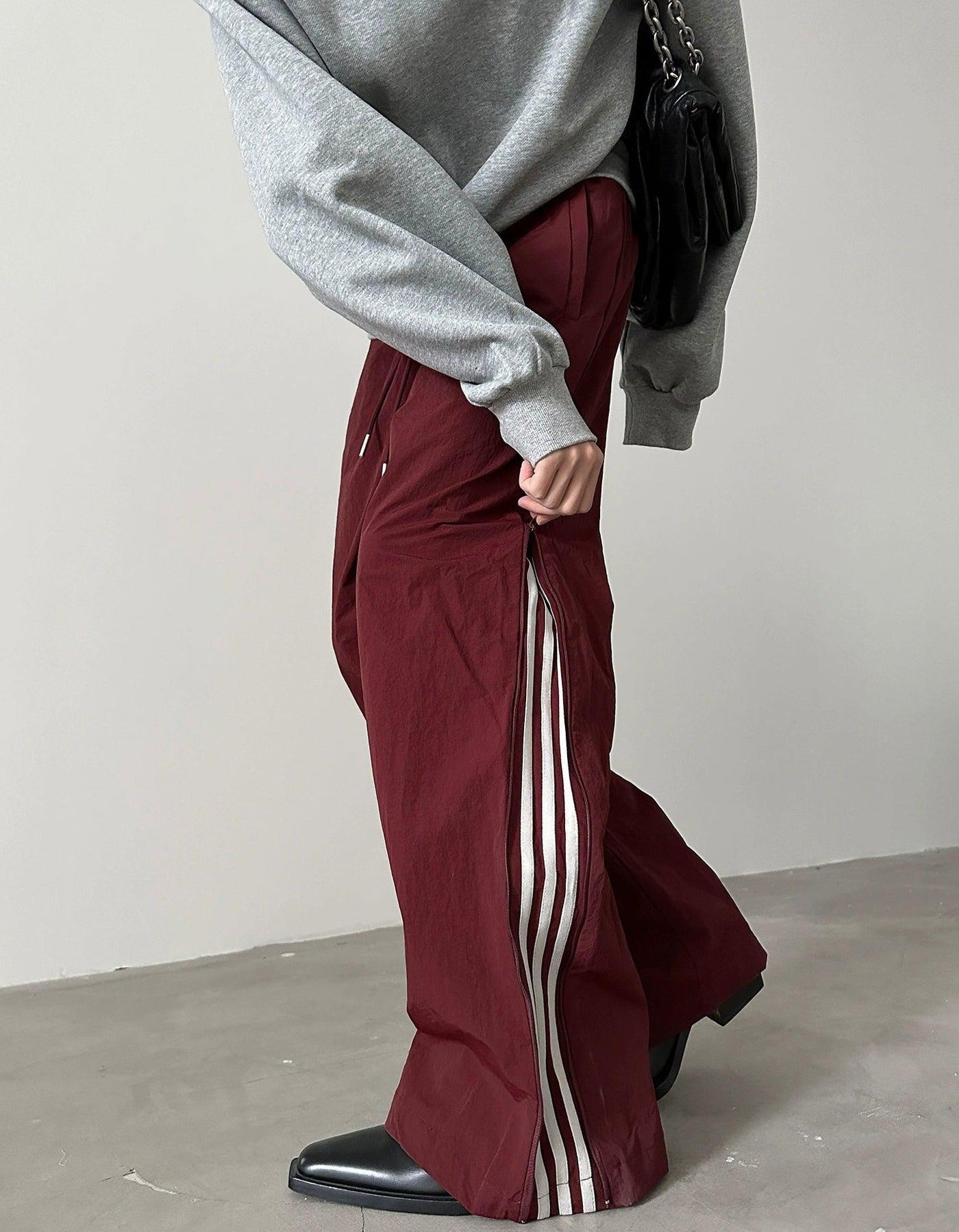 Gen Side Zip Striped Track Pants-korean-fashion-Pants-Gen's Closet-OH Garments