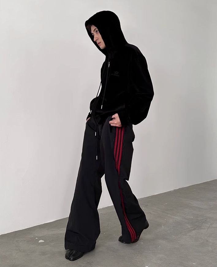 Gen Side Zip Striped Track Pants-korean-fashion-Pants-Gen's Closet-OH Garments