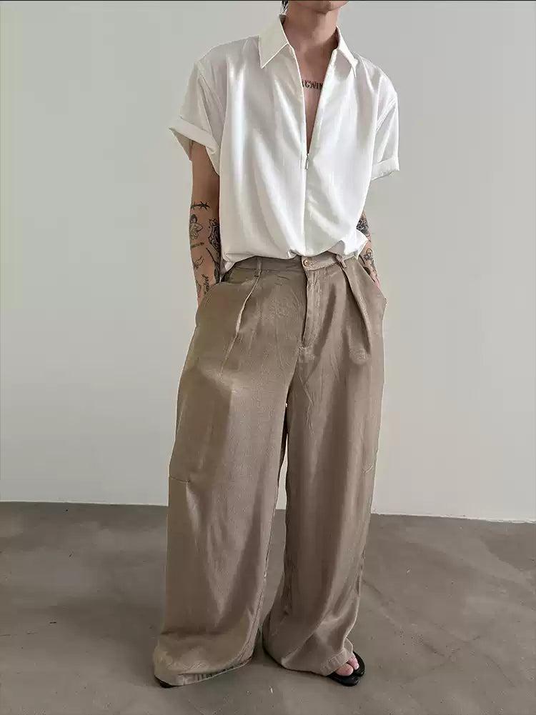 Gen Sleek Drape Loose Trousers-korean-fashion-Trousers-Gen's Closet-OH Garments