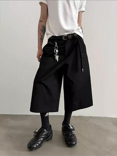Gen Sleek Wide Mid-Length Shorts-korean-fashion-Shorts-Gen's Closet-OH Garments