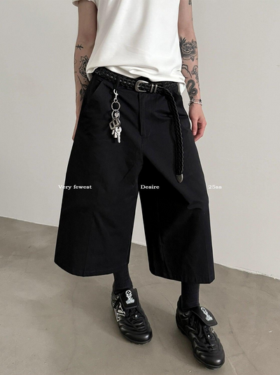Gen Sleek Wide Mid-Length Shorts-korean-fashion-Shorts-Gen's Closet-OH Garments