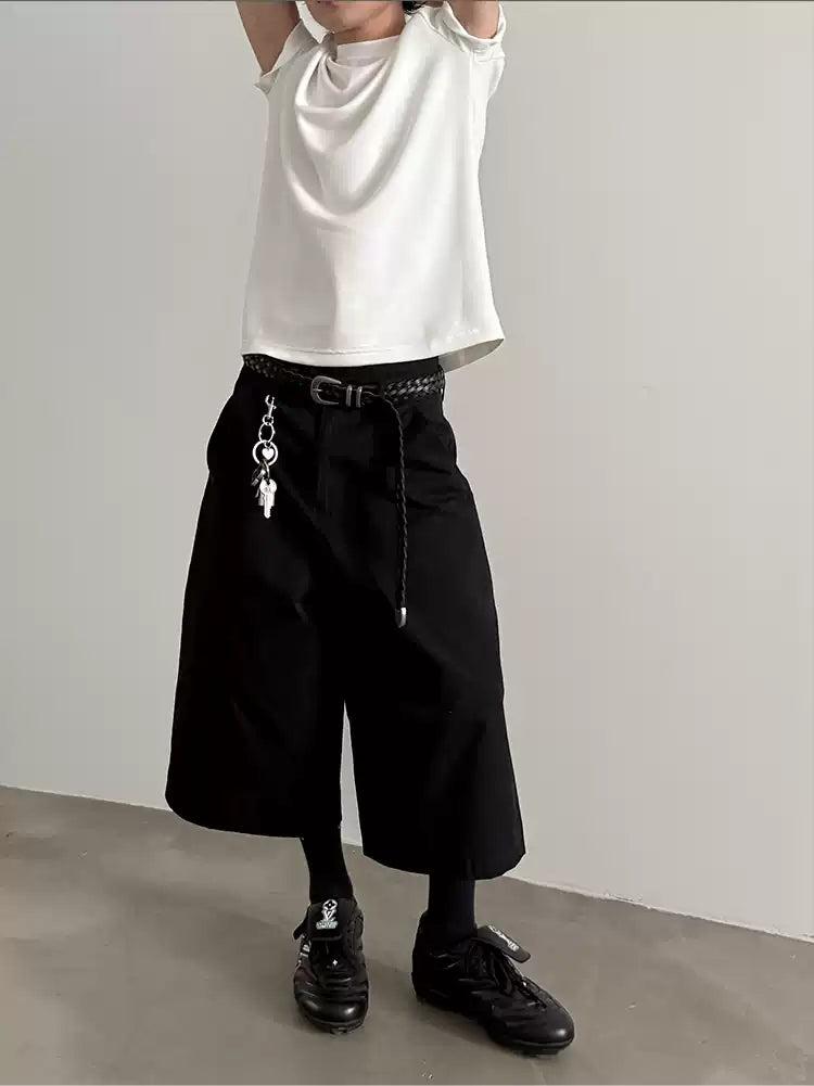 Gen Sleek Wide Mid-Length Shorts-korean-fashion-Shorts-Gen's Closet-OH Garments