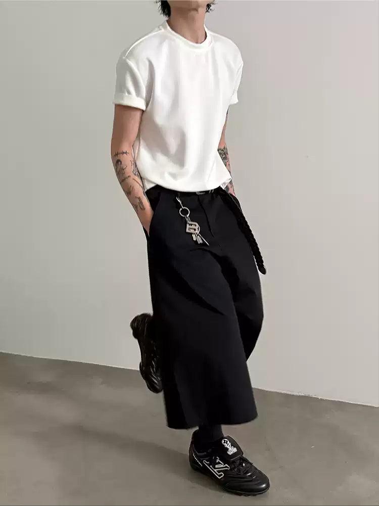 Gen Sleek Wide Mid-Length Shorts-korean-fashion-Shorts-Gen's Closet-OH Garments