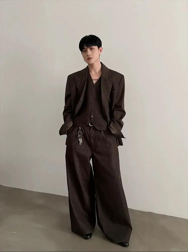 Gen Striped Peak Lapel Blazer-korean-fashion-Blazer-Gen's Closet-OH Garments