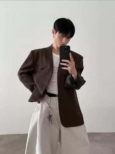 Gen Structured Collarless Blazer-korean-fashion-Blazer-Gen's Closet-OH Garments