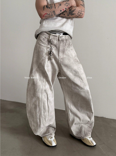 Gen Washed Structure Curved Jeans-korean-fashion-Jeans-Gen's Closet-OH Garments