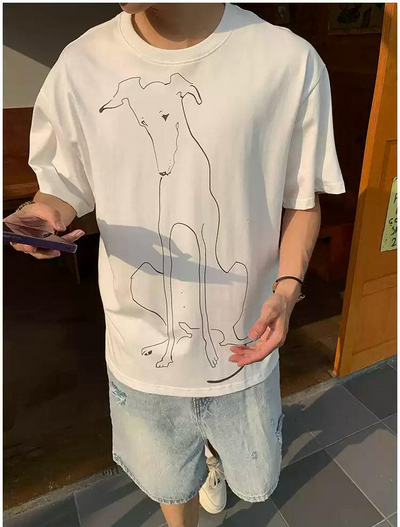 Holo Drawing Print T-Shirt-korean-fashion-T-Shirt-Holo's Closet-OH Garments
