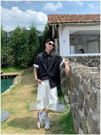 Holo Front Pocket Hidden Buttoned Shirt-korean-fashion-Shirt-Holo's Closet-OH Garments