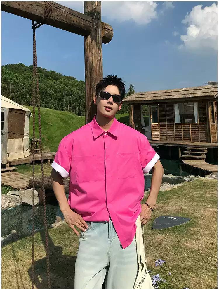Holo Front Pocket Hidden Buttoned Shirt-korean-fashion-Shirt-Holo's Closet-OH Garments