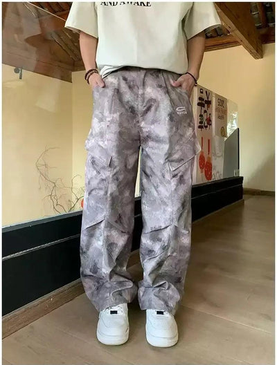 Holo Light Camo Pleated Cargo Pants-korean-fashion-Pants-Holo's Closet-OH Garments