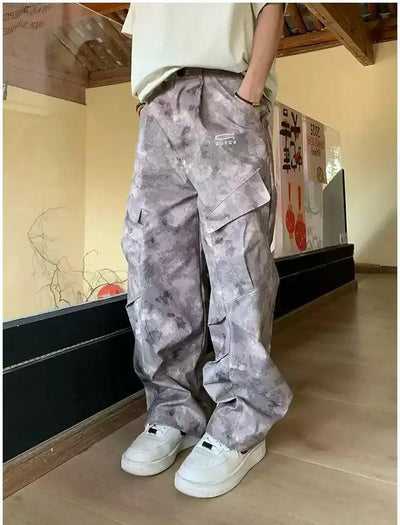 Holo Light Camo Pleated Cargo Pants-korean-fashion-Pants-Holo's Closet-OH Garments