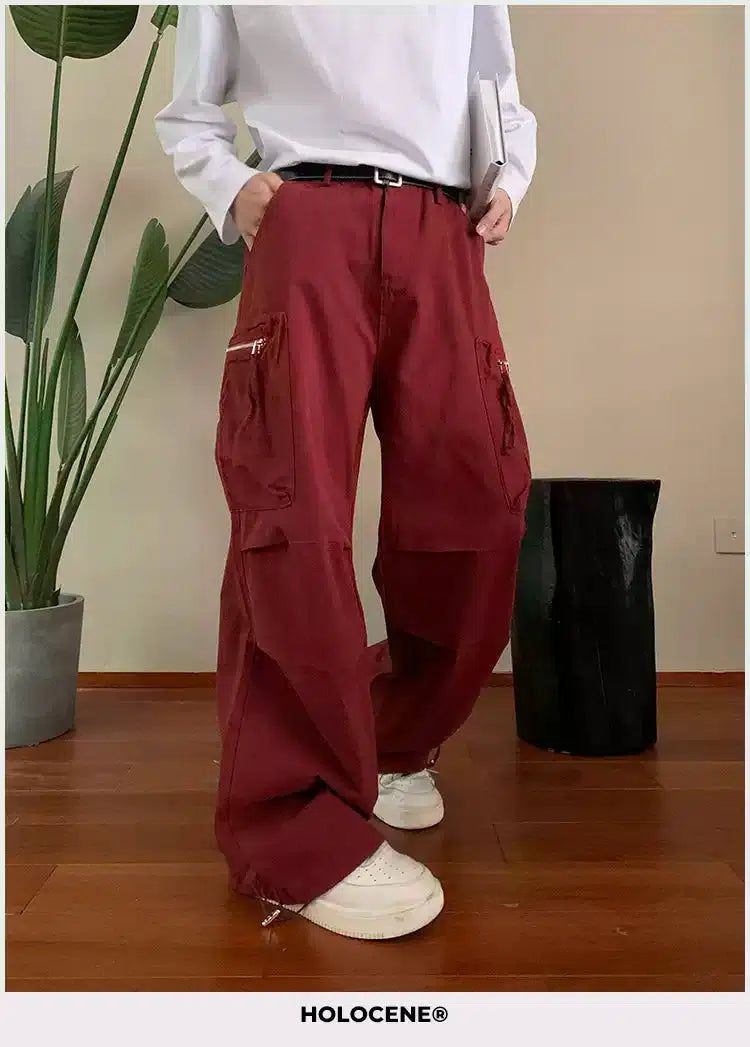 Holo Side Zippered Pockets Cargo Pants-korean-fashion-Pants-Holo's Closet-OH Garments