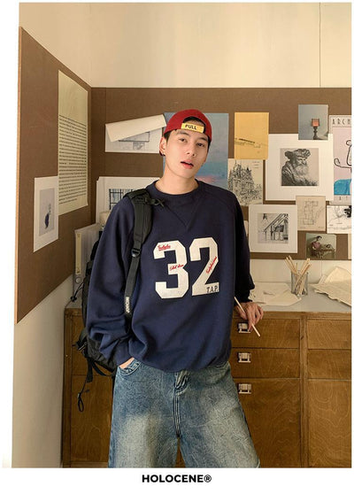 Holo Sports Embroidery Crewneck-korean-fashion-Crewneck-Holo's Closet-OH Garments