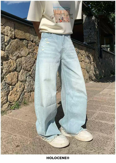 Holo Washed Raw Edge Jeans-korean-fashion-Jeans-Holo's Closet-OH Garments