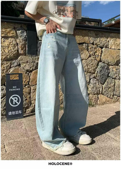 Holo Washed Raw Edge Jeans-korean-fashion-Jeans-Holo's Closet-OH Garments
