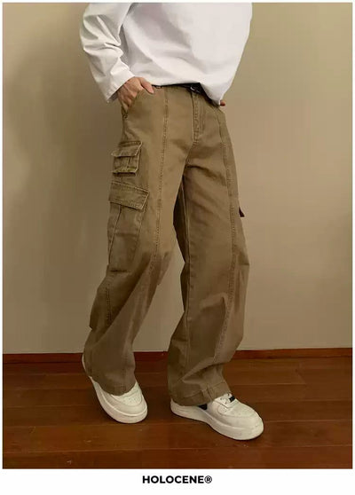 Holo Washed Utility Pocket Cargo Pants-korean-fashion-Pants-Holo's Closet-OH Garments