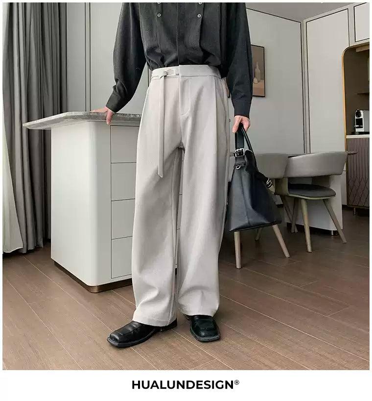 Hua Belt Strapped Straight Trousers-korean-fashion-Trousers-Hua's Closet-OH Garments