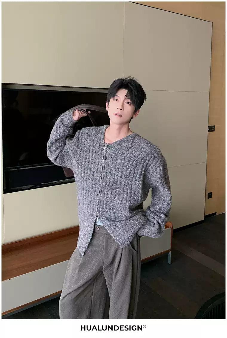 Hua Brushed Rib Knit Jacket-korean-fashion-Jacket-Hua's Closet-OH Garments