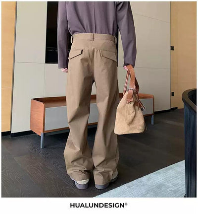 Hua Button-Down Straight Leg Trousers-korean-fashion-Trousers-Hua's Closet-OH Garments