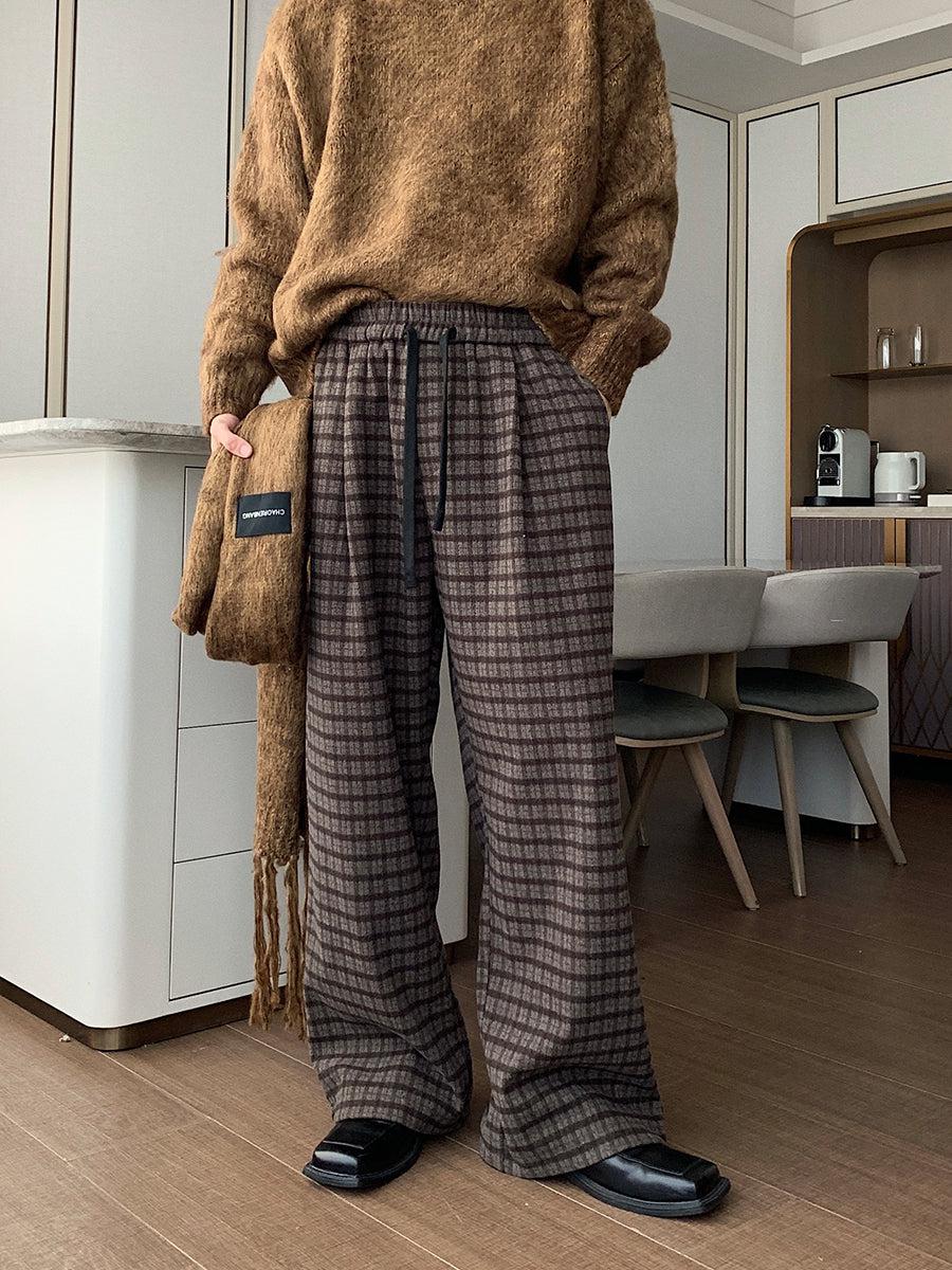 Hua Casual Fine Checked Pants-korean-fashion-Pants-Hua's Closet-OH Garments