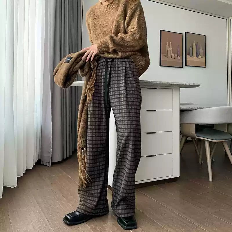 Hua Casual Fine Checked Pants-korean-fashion-Pants-Hua's Closet-OH Garments