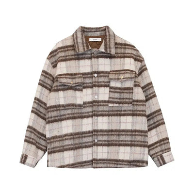 Hua Casual Plaid Woolen Jacket-korean-fashion-Jacket-Hua's Closet-OH Garments