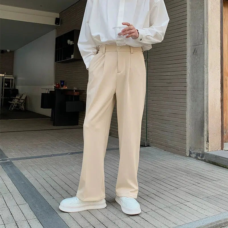 Hua Chic Pleated Bootcut Trousers-korean-fashion-Pants-Hua's Closet-OH Garments