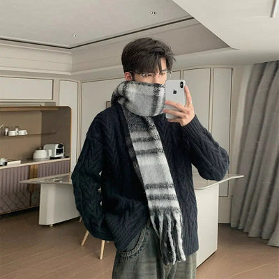 Hua Classic Plaid Long Scarf-korean-fashion-Scarf-Hua's Closet-OH Garments