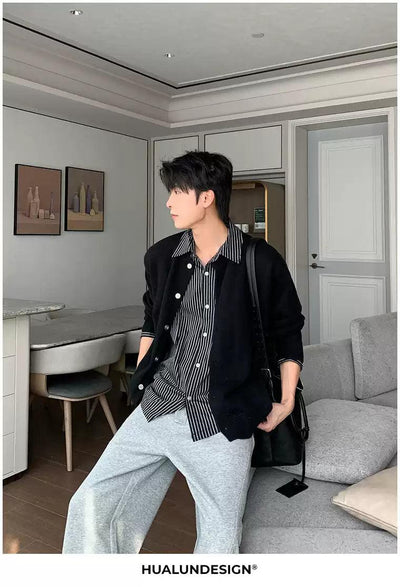 Hua Classic Round Neck Knit Cardigan-korean-fashion-Cardigan-Hua's Closet-OH Garments