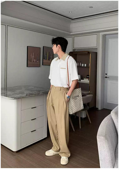 Hua Clean Fit Contrast Collar Polo-korean-fashion-Polo-Hua's Closet-OH Garments