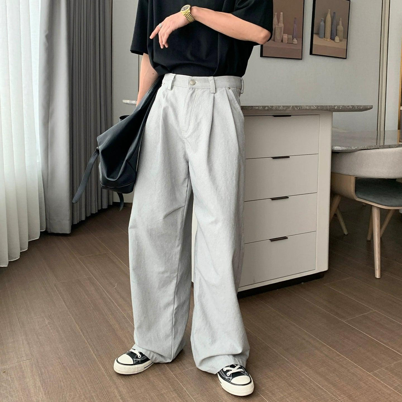 Hua Clean Fit Pleated Straight Pants-korean-fashion-Pants-Hua's Closet-OH Garments
