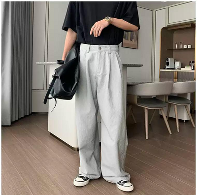 Hua Clean Fit Pleated Straight Pants-korean-fashion-Pants-Hua's Closet-OH Garments