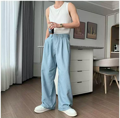 Hua Clean Fit Pleated Straight Pants-korean-fashion-Pants-Hua's Closet-OH Garments